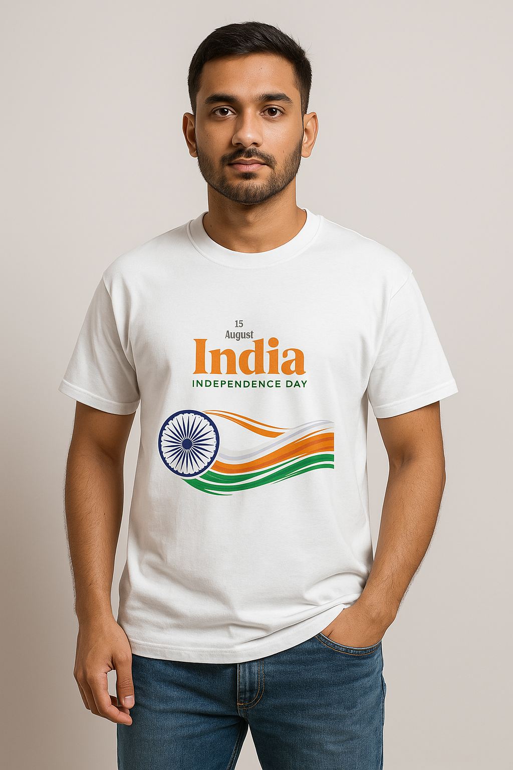 15 August India Independence Day Oversized T-Shirt | 100% Cotton, 240 GSM