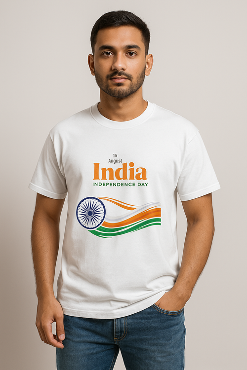 15 August India Independence Day Oversized T-Shirt | 100% Cotton, 240 GSM