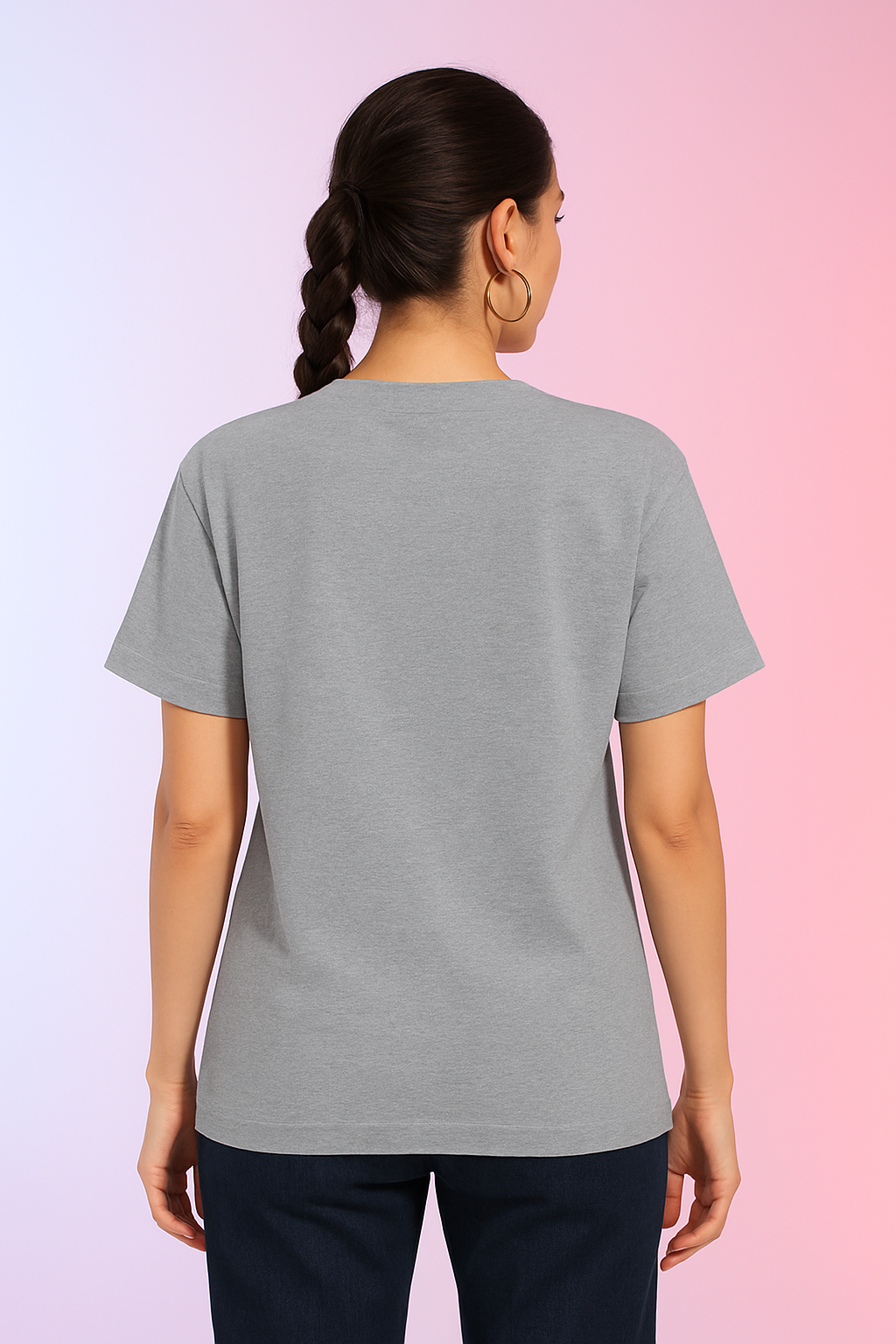 Women's Grey T-Shirt "BLESSED TEACHER" printed, Premium 100% Cotton Regular Fit T-Shirt – Pre-Shrunk, Breathable & Built to Last